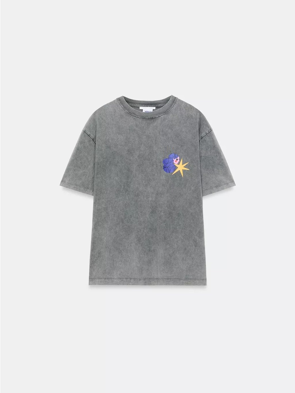 Zara Gray Short-Sleeve Tee with Purple Character & Yellow Star